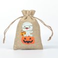 thumbnail image 3 of Halloween Glow in The Dark Linen Drawstring Bag Candy Jewelry Storage Pouch for Trick or Treat Party Festive Portable Accessory, 3 of 5