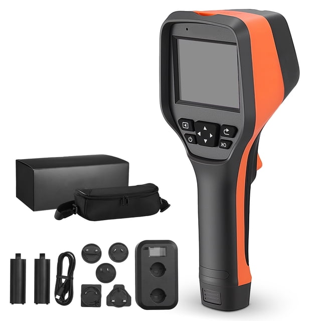KFFKFF Thermal Camera, 256 x 192 IR Resolution, Handheld Thermal Imaging Camera with 2MP Visual Camera, 25HZ Refresh Rate Infrared Imager with 3.5-Inch Touch Screen