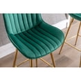 thumbnail image 6 of Counter Height Bar Stools Set of 2, Modern Velvet High Dining Chairs with Back Upholstered Kitchen, Mid Century Island Stools with Gold Legs with Footrest for for Home Bar Dining Room Pub, Green, 6 of 7