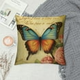 thumbnail image 2 of COMIO  Butterfly Pattern Throw Pillow Covers Vintage Style Home Decorative Cushion Cover Yellow&amp;Pink Flowers Pillowcase, 2 of 5