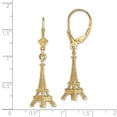 thumbnail image 7 of 14k Yellow Gold 3D EIFFEL TOWER [PARIS] / LEVERBACK Earrings, 7 of 7
