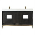 thumbnail image 4 of Kesia 60" Double Bathroom Vanity Set in Black Oak with Aosta White Composite Stone Countertop without Mirror, 4 of 8