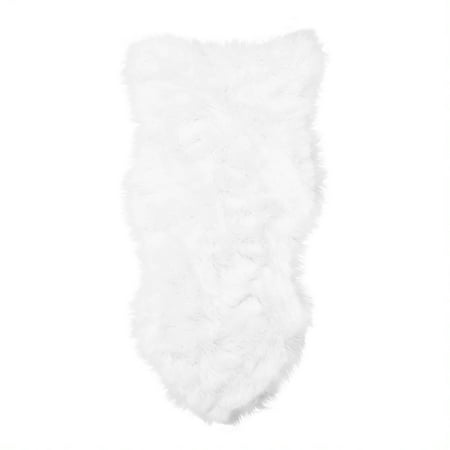 Super Area Rugs 2x4 Foot Soft Plush Faux Fake Sheepskin Fur Shag Rug, White