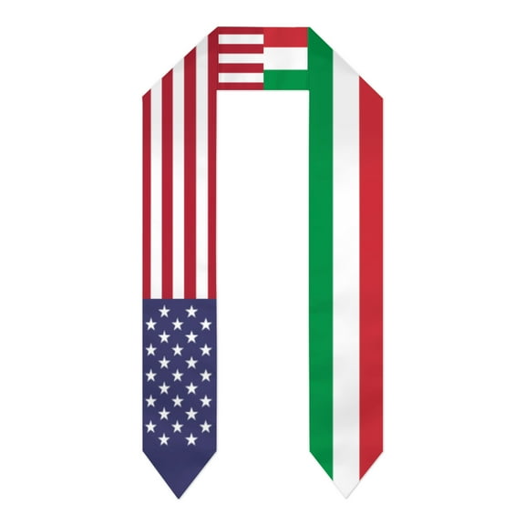 Italy & USA United States Flag Shawl Sash Stole Graduation Shawls Wraps Scraf For International Study