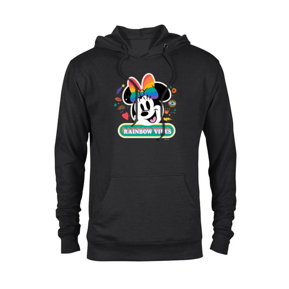 Disney Minnie Mouse Pride Rainbow Vibes Doodles - Pullover Hoodie for Adults - Customized-Black