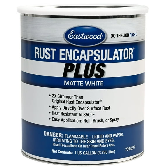 Eastwood Matte White Rust Encapsulator Plus | Long Lasting Durable Finish 1 Coat Maximum Rust Protection | Heat Resistance up to 350 degrees Fahrenheit | Gallon 1 Pack