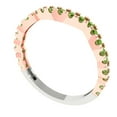 thumbnail image 2 of 0.36 ctw Wedding Band for Women - 18K White/Rose Gold Natural Peridot Stackable Eternity Ring, 2 of 6