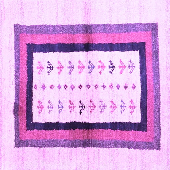 Ahgly Company Indoor Square Abstract Purple Contemporary Area Rugs, 5' Square