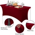 thumbnail image 2 of GFDYREE Spandex Tablecloth 6FT Stretch Table Cover Fitted Rectangular Tables, Universal Stretch Patio Table Cloth for Wedding, Banquet, Party and Event（Burgundy, 6FT, 2 of 7