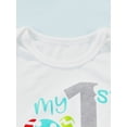 thumbnail image 6 of Biekopu Boys Easter Suit, Short Sleeve Letter Romper Tops+Long Pants+Hat, 6 of 8