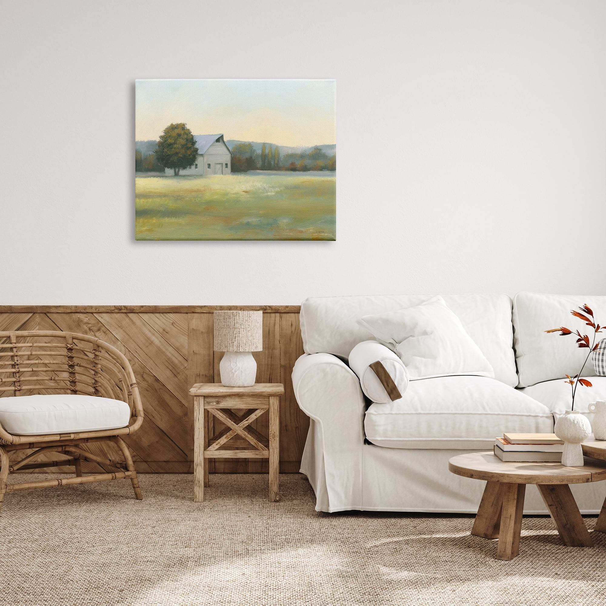 Stupell Industries Rural Countryside Cottage Nature Painting Gallery Wrapped Canvas Print Wall Art, 40 x 30