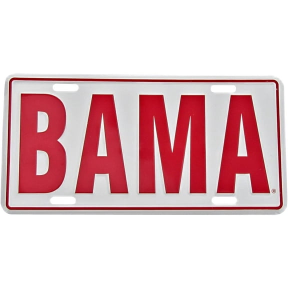 Bama Crimson Tide Embossed Aluminum License Plate