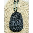 thumbnail image 5 of K-KED Jade Obsidian Dragon Charm Pendant Necklace Beads Cord Handmade Carved Gemstone, 5 of 9