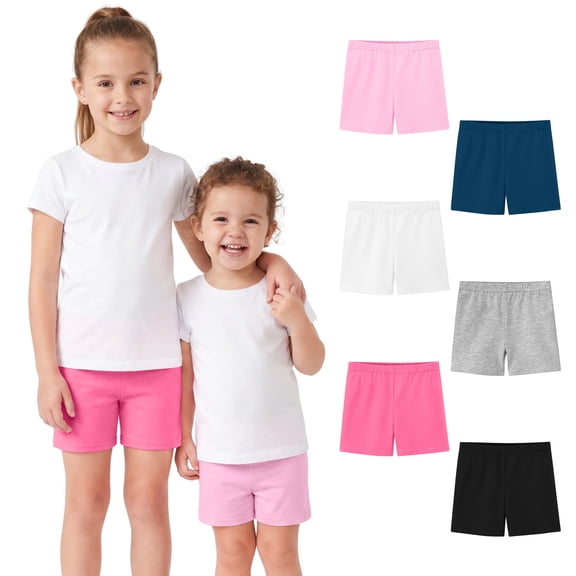 Ruisita 6 Pack Girls Cotton Biker Cartwheel Shorts Kids Safety Under Dress Dance Shorts