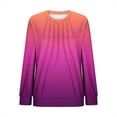 thumbnail image 5 of VBVC No Boundarie Women's Long Sleeve Tops,Womens Casual Crewneck Sweatshirt,Loose Gradient Colored Pullover For Women,Hot Pink,Size S, 5 of 6