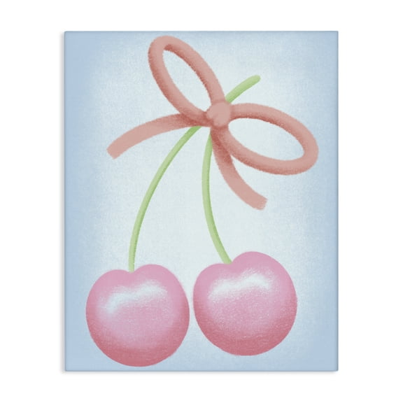 Stupell Industries Cherries And Round Bow Canvas Wall Art, design by Marcus Prime