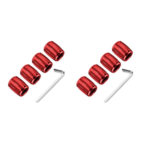 Riwesomey 4 piezas de tapa de válvula de vástago de neumático de coche, anillo de sellado de goma profesional Universal, tapas de neumáticos Rojo 2piezas