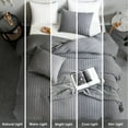 thumbnail image 5 of Qookiee Gray Textured Seersucker Duvet Cover Sets Queen Size Gray Duvet Cover Set 100% Super Soft Luxury Microfiber Washed Bedding Sets 1 Duvet Cover 90x90 in and 2 Pillow Shams, 5 of 9