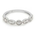 thumbnail image 3 of 1/4 ct.t.w Round Cut Lab Created Moissanite Diamond Milgrain Half Eternity Stackable Band Ring For Women In 14K White Gold Over Sterling Silver(G-H Color,VVS1 Clarity,0.25 Cttw)-5.5, 3 of 8