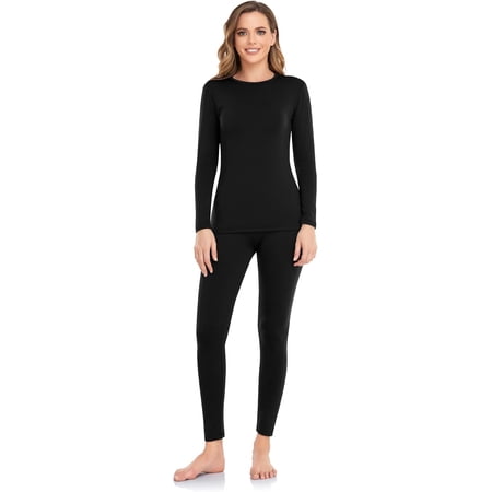 Thermal Underwear for Women Long Johns with Fleece Lined Base Layer Cold Weather Top Bottom