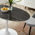 thumbnail image 5 of Modway Lippa 54" Oval Metal & Artificial Marble Dining Table in Black/White, 5 of 6