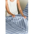 thumbnail image 5 of CGK Linens 4-Piece Hotel Luxury Striped Sheet Set - King Size Stripe Pattern Bed Sheets, Blue Stripes 3, 5 of 7