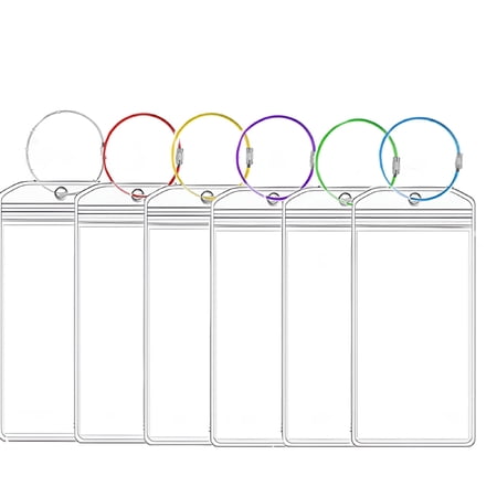 GASTROPOD 2026 New Luggage Tag Holder,6 Pcs Clear Waterproof Luggage Tags with Colorful Steel Loops,Reusable Luggage Labels,Accessories for Trip,Vacation,All Cruises for Travel,Backpack,Suitcase,Gift