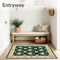 thumbnail image 3 of ODIKA 2'x3' Machine Washable Non-Slip Area Rug, Botanical Medallion Interlocking with Art Nouveau Flourish High Traffic Rug, Green, 616551, 3 of 7
