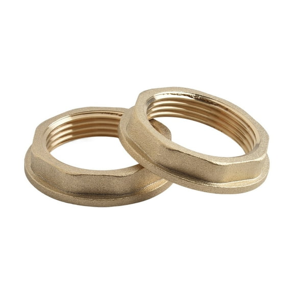 2pc 1-1/4 Inch Brass Back Nut for BSP Bathroom Sink Waste,Wash Basin Plumbing Fixture,55mm Outer Diameter Brass Fitting with Male Thread