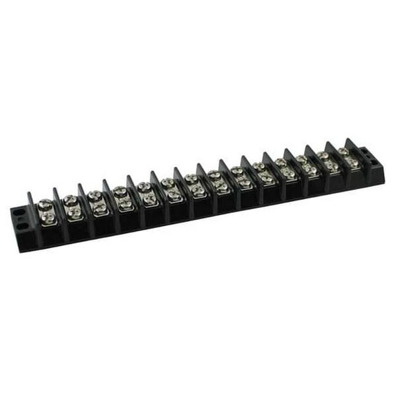 Terminal Strip, 14 Pole, 2 Row, 30 A, 600 V AC, 10 AWG, Screw Termination