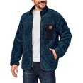 thumbnail image 2 of Men's Fleece Lined Jacket Fuzzy Sherpa Full Zip Thermal Coat Lightweight Outwear for Fall Winter (Dark Blue 2XL), 2 of 7
