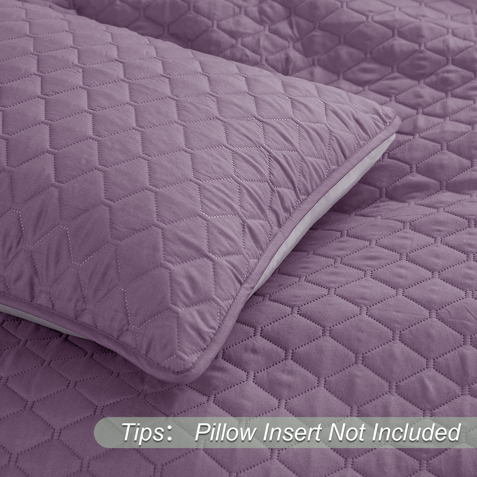 Exclusivo Mezcla Queen Quilt Set, 3-Piece Lightweight Queen Quilts Soft Bedspreads Bed Coverlets, Dusty Lavender, 90"x96"