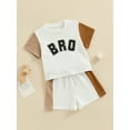thumbnail image 3 of EYIIYE Ensemble de Shorts d'Été pour Bébé Garçon 3M 6M 1T 2T T-Shirt à Manches Courtes Imprimé Lettre Col Rond avec Shorts de Couleur Contrastée Tenue Décontractée 2 Pcs pour Petits Garçons, 3 of 9