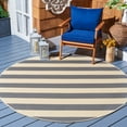 thumbnail image 2 of Safavieh Courtyard Ermintrude Striped Indoor/Outdoor Area Rug, Beige/Gray, 6'7" x 6'7" Round, 2 of 9