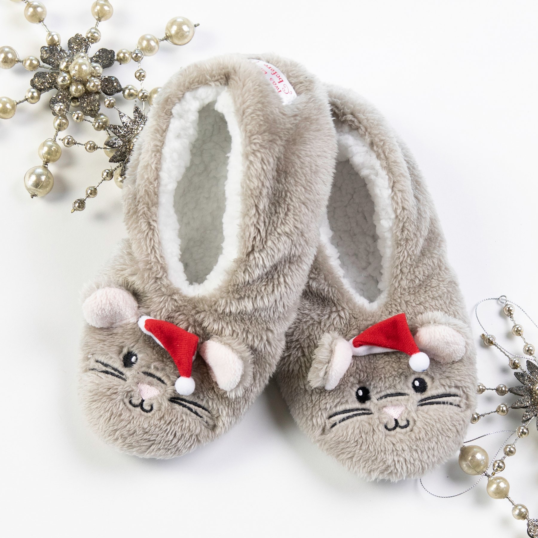 Faceplant Dreams Footsies Slippers Mouse Holiday Motif Large - image 3 of 5