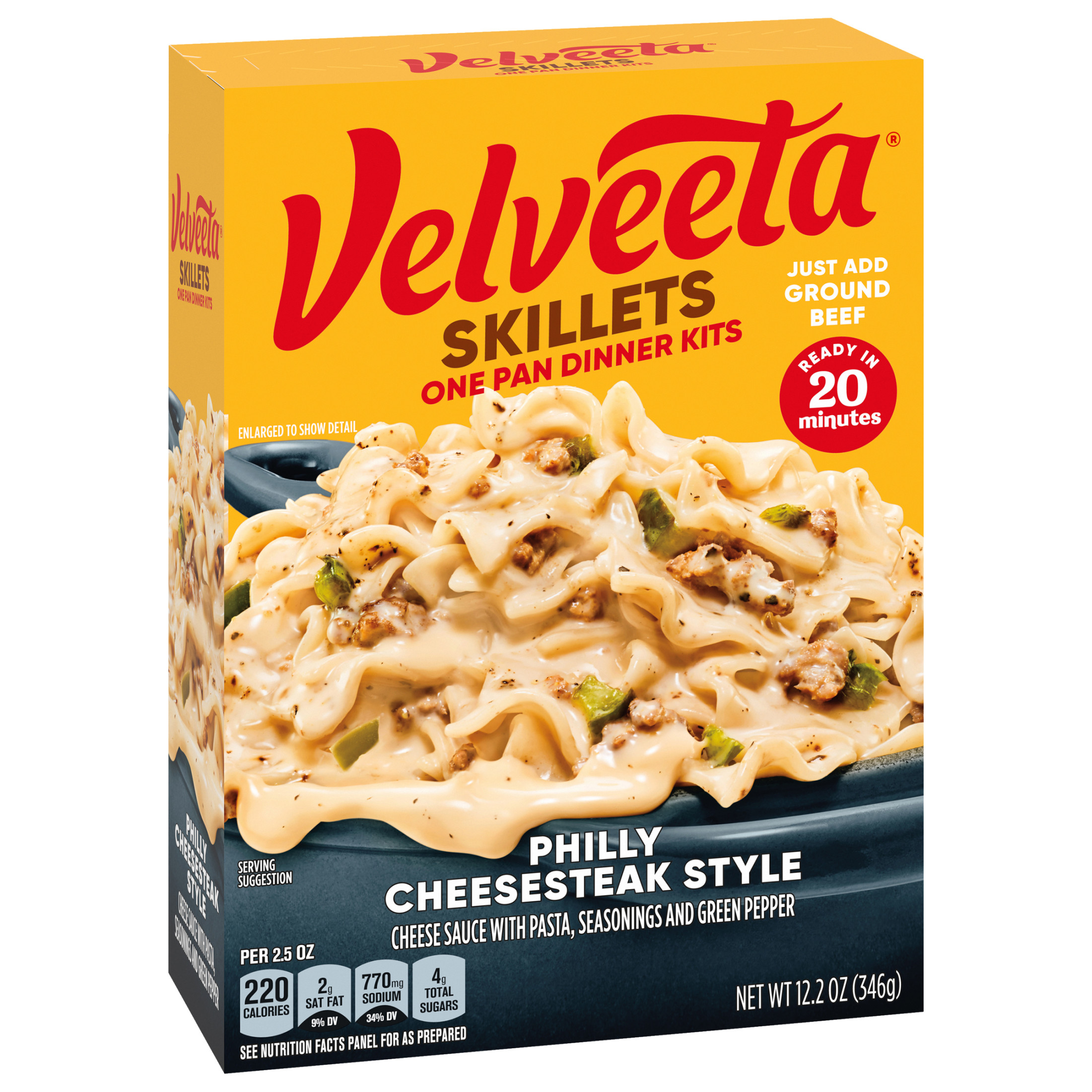 Velveeta Skillets Philly Cheese Steak Pasta Dinner Kit, 12.2 oz Box ...