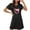 Black, variant on XFYSSS Fashion and Leisure Polyester Nightgowns for Plus Size Chest Print Round Neck Women Oversized Night Shirts Short Sleeve House Dress Sleepwear