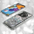 thumbnail image 4 of Samsung Galaxy A21 Case, Rosebono 3in1 Hybird Graphic Designed Gradient Quicksand Glitter Liquid Floating with Frame Bumper Protective Armor Case for Samsung Galaxy A21 (Flower), 4 of 5
