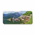 thumbnail image 1 of Nature Computer Mouse Pad, Idyllic Alps Village Small Town by Majestic Mountain Lake European Pastoral Scenery, Rectangle Non-Slip Rubber Mousepad X-Large, 35" x 15", Multicolor, by Ambesonne, 1 of 2