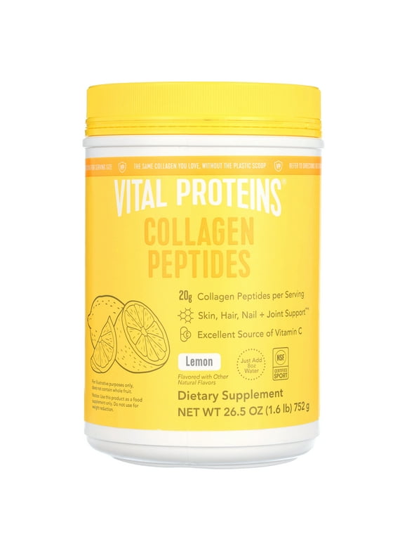 Vital Proteins Collagen Peptides Lemon Flavor Powder Supplement 26.5 Ounces