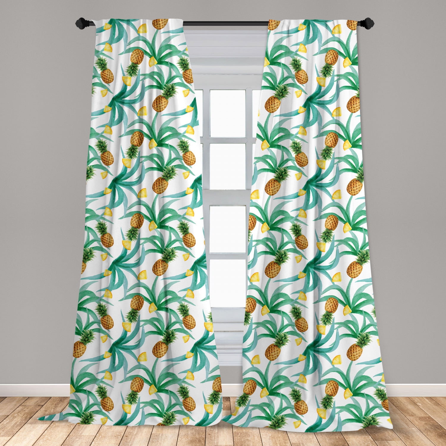 Hawaii Curtains 2 Panels Set, Botany Inspired Traditional Luau Party Funky  Polynesian Culture, Window Drapes for Living Room Bedroom, 56