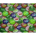 thumbnail image 5 of oneOone Polyester Spandex Green Fabric Retro Bottle Soda Cap Craft Projects Decor Fabric Printed By The Yard 56 Inch Wide-DG, 5 of 6