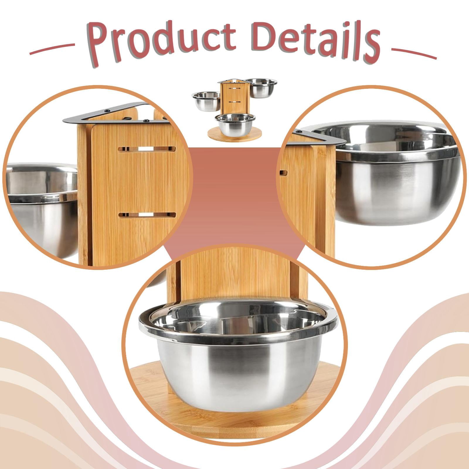 Serenable Elevated Dog Bowls Feeding Bowls Sturdy Portable Easy Care Pet Supplies Pet Feeder Feeding Station for Small Medium Large Dog