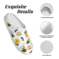 thumbnail image 5 of Kdxio Bees And Rainbows Women's Men's Slippers Plush Slip-On House Slipper for Winter Indoor Soft Cushion Non-slip Fluffy Slides Slippers-13, 5 of 7