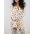 thumbnail image 2 of Conjunto de pijama navideño para mujer, estampado de hombre de jengibre, cuello de solapa, manga larga, pantalones con cintura elástica, conjunto de 2 piezas para estar en casa, 2 of 3