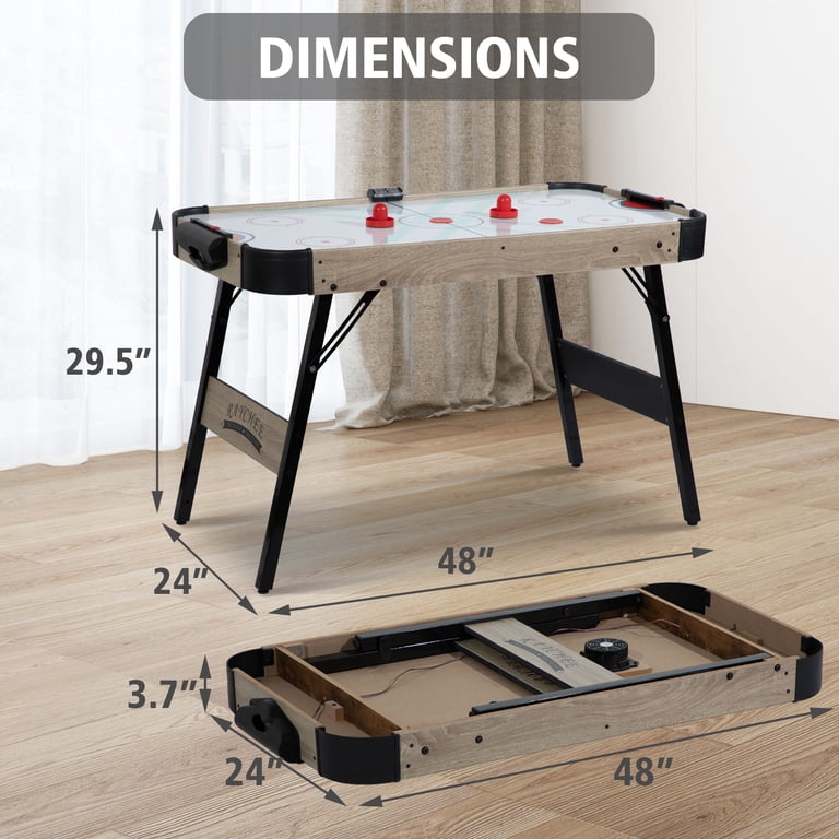 Hyner 4ft Foldable Air Hockey Table – 3-in-1 Game Table With Shuffleboard & Bowling, 12V Motor, LED Scoreboard | For Kids & Adults, Indoor Fun