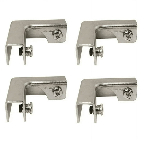 4Pcs L Type Glass Fixing Clip 2 Way Glass Connectors for 6-10Mm Furniture Hardware Glass Accessories,4 x Glass clamp,Silver