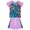 thumbnail image 5 of WOYY Little Girls Rash Guard Swimsuit Leopard Short Sleeve UPF50+ Swimwear Bathing Suit, 5 of 8