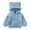 Blue, variant on Virmaxy Toddler Baby Girls Boys Fleece Hoodies Unisex Kids Faux Lamb Wool Hoodies Bear Ear Hooded Shaggy Cardigan with Pocket Solid Long Sleeve Full Zip Up Plush Outwear Olive Green 2T