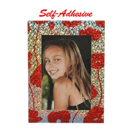 Red Flower Photo - Precision Design Self-Adhesive Photo Frame 4x6 (Red Flower)